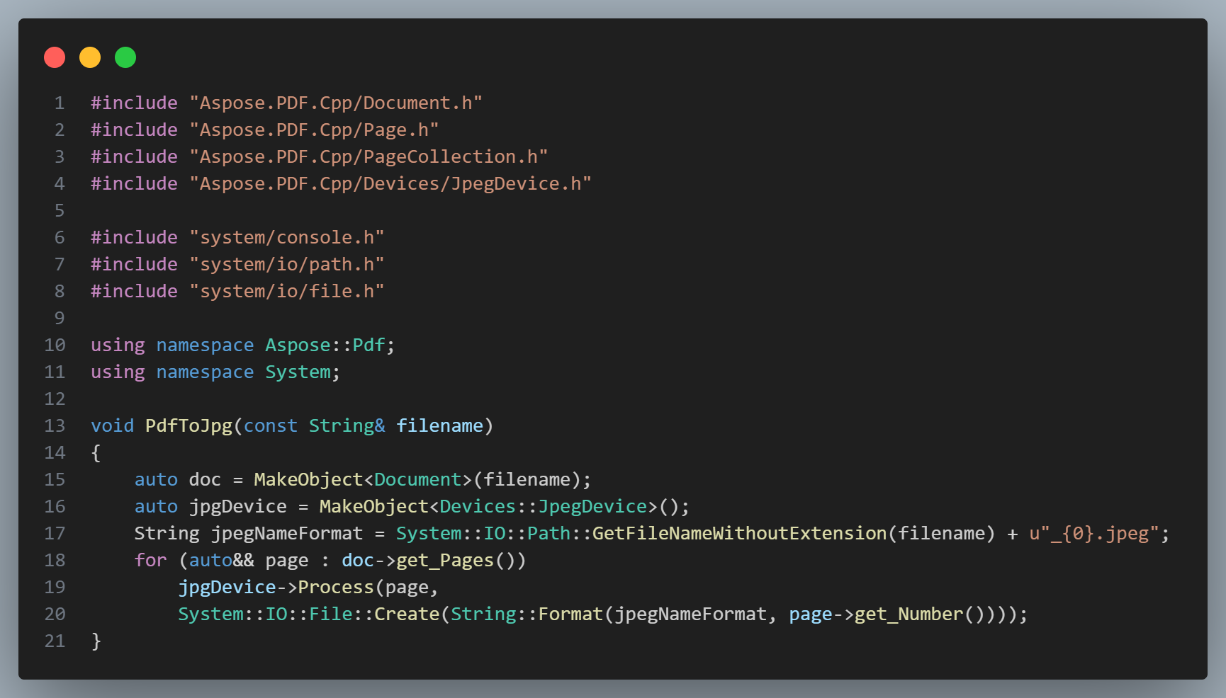 A C++ example